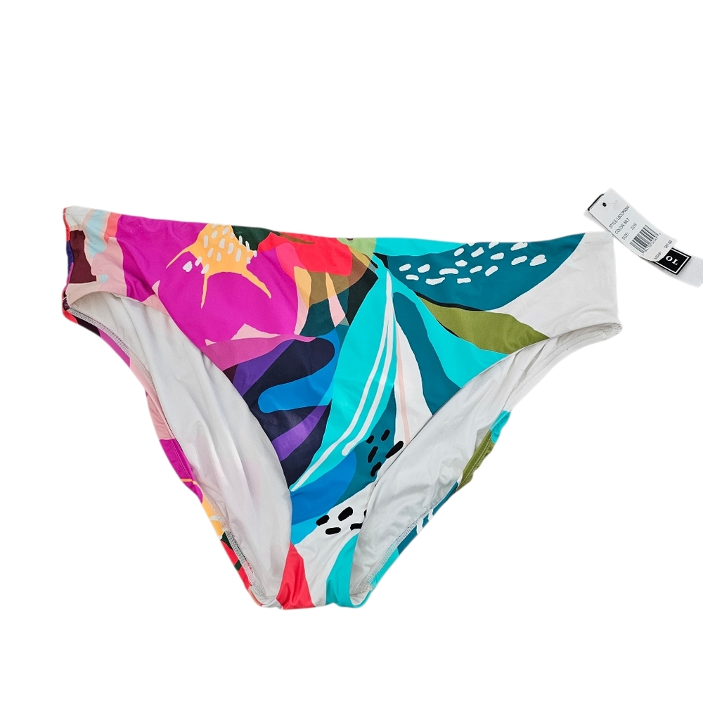 La Blanca‎ Womens Hipster Swimsuit Bikini Bottoms, Multi Electric Shore 22W New